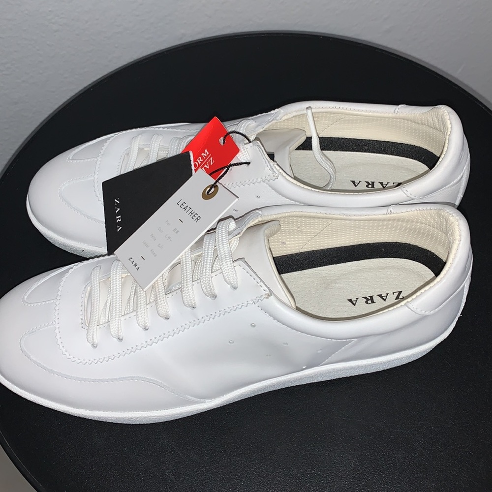 BNWT- Zara white leather platform shoes - Picture 2 of 7